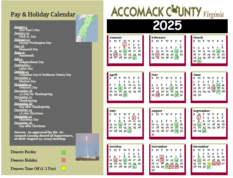 2025 Holiday & Pay Calendar
